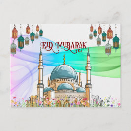 Colorful Eid Mubarak Card mit Moschee Postkarte