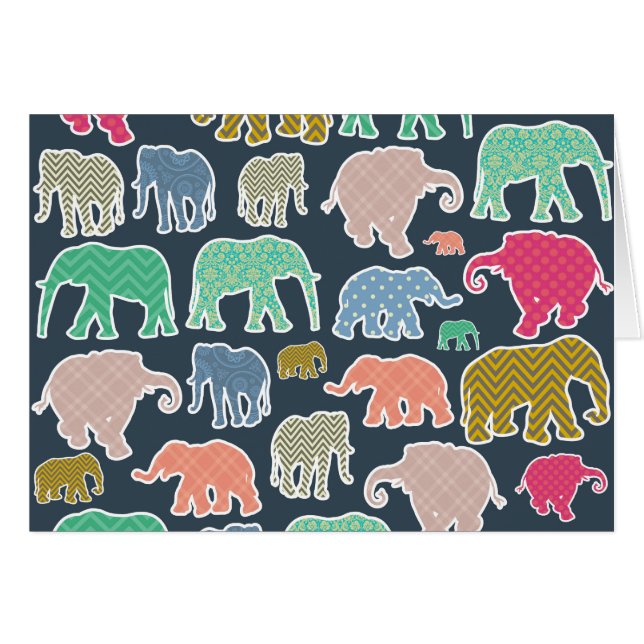 Colorful Elephants, Pattern Of Elephants, Zigzag (Vorderseite (Horizontal))
