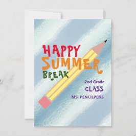 Colorful End of School Year Lehrer Mitteilungskart