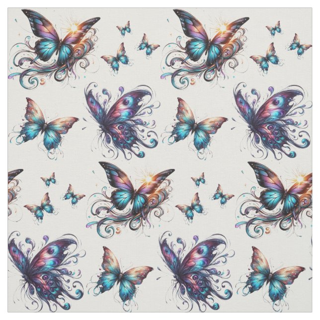 Colorful fabric with butterfly pattern stoff (Muster)