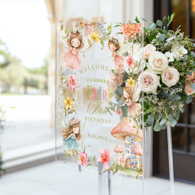 Colorful Fairy First Birthday Enchanted Welcome (Créateur téléchargé)