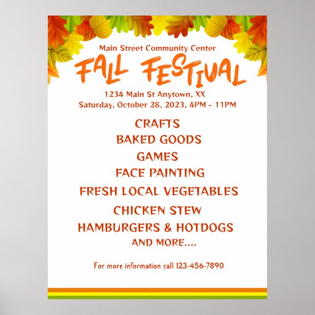 Colorful FAll FESTIVAL Poster (Vorne)