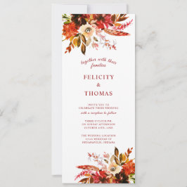 Colorful Fall Floral Elegant Boho Wedding Einladung
