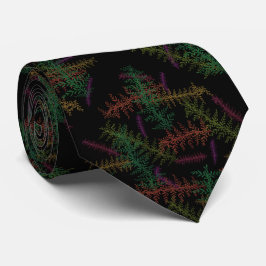 Colorful Fallen Leafy Repeating Pattern On Black   Krawatte