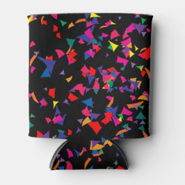 Colorful Falling Confetti Rainbow Pattern on Black Dosenkühler