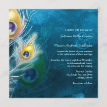 Colorful Feathers Peacock Thema Einladung Hochzeit