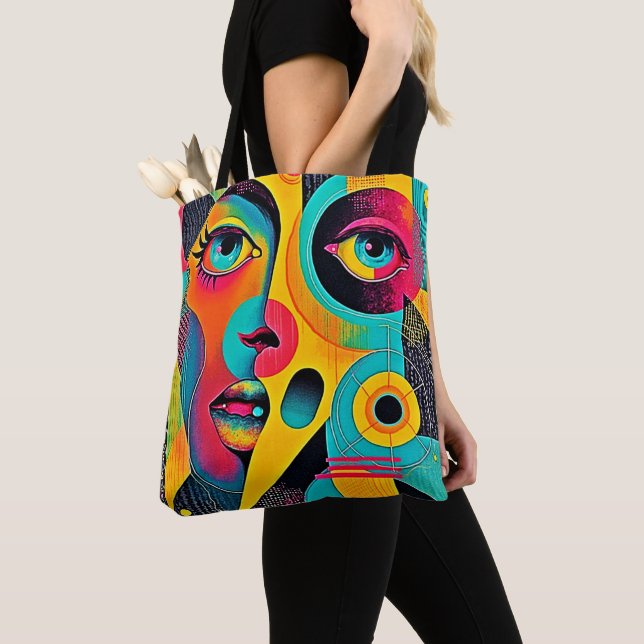 Colorful Feelings: Abstract Face Tasche (Von Nahem)