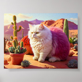 Colorful Feline Wall Art for Cat Lovers Poster