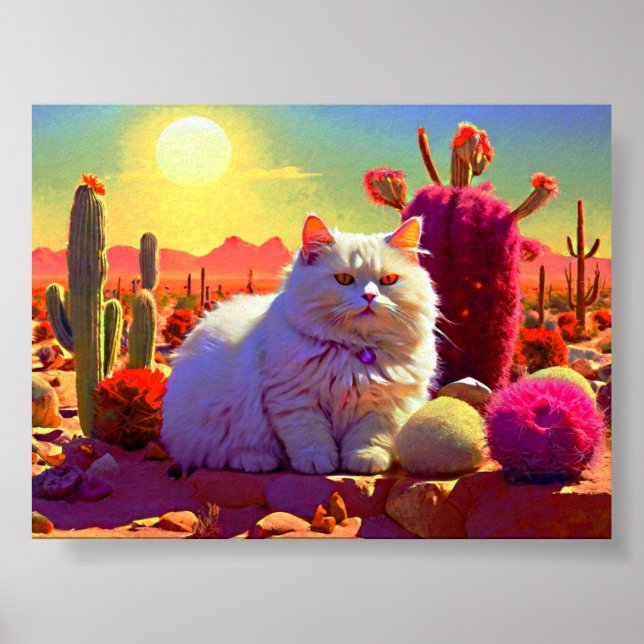 Colorful Feline Wall Art for Cat Lovers Poster (Vorne)