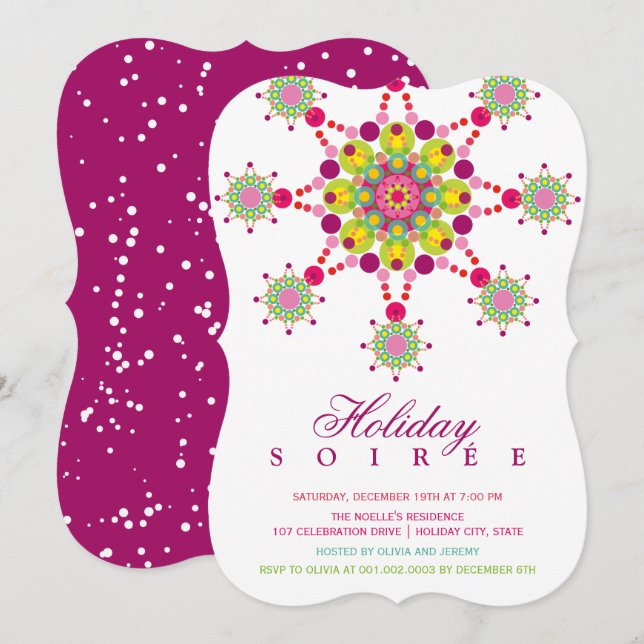 Colorful Festive Star Moderne Fête Invitation (Devant / Derrière)