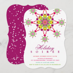 Colorful Festive Star Moderne Fête Invitation