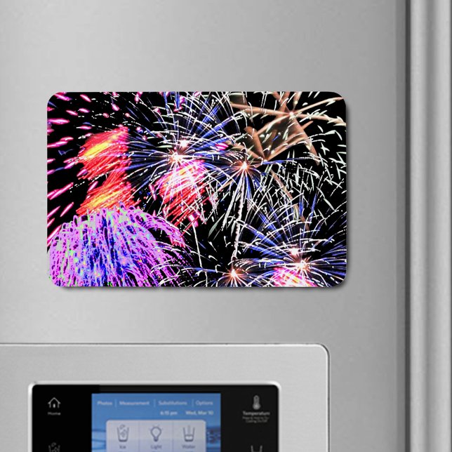 Colorful Fireworks Display Fourth of July Schlauch Magnet (Colorful Fireworks Display Fourth of July Flexible Magnet)