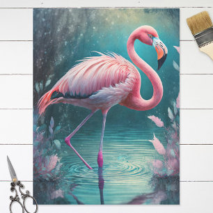 Colorful Flamingo Ephemera Decoupage Seidenpapier