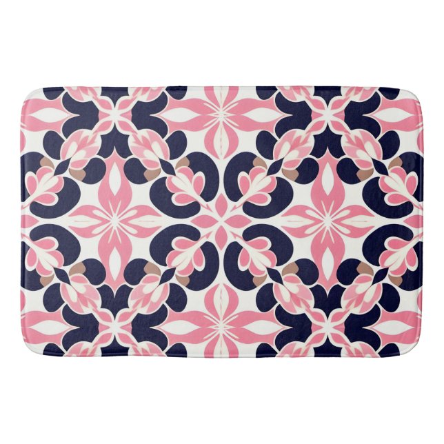 Colorful Floral Abstract Badematte (Vorderseite)