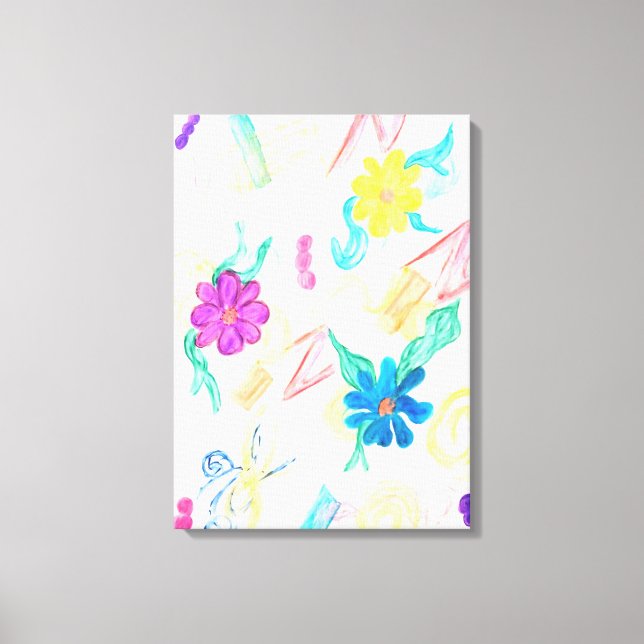Colorful Floral Abstraction Leinwanddruck (Vorderseite)