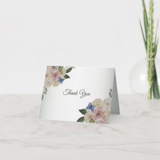 Colorful Floral Blue Butterfly Green Wedding Party Dankeskarte
