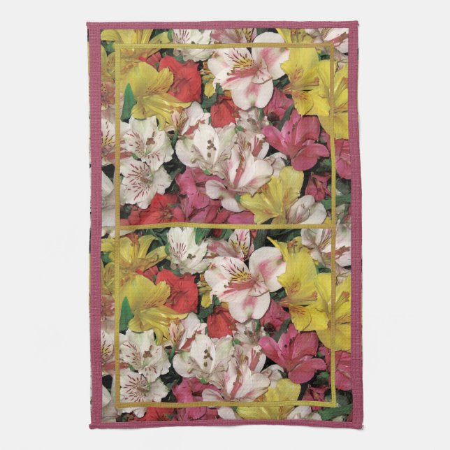 Colorful Floral Bouquet American MoJo Kitchen Towe Geschirrtuch (Vertikal)