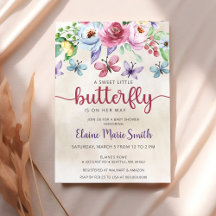 Colorful Floral Butterfly Garden Baby Shower 
