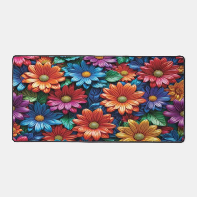 Colorful Floral - Desk Mat (Recto)