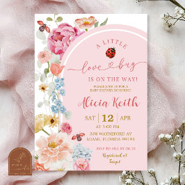 Colorful Floral Lovebug Baby Shower Invitation Einladung