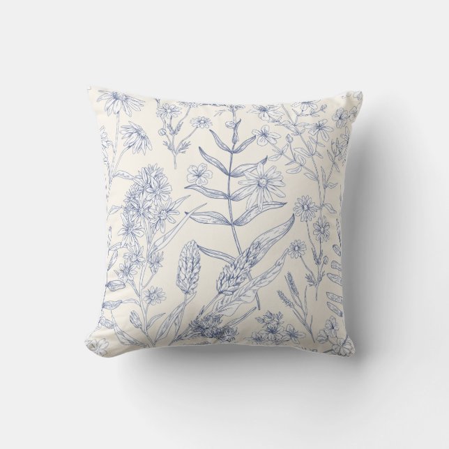 Colorful Floral Pattern Pillow Kissen (Vorderseite)