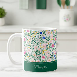Colorful Floral Personalized Mug Kaffeetasse