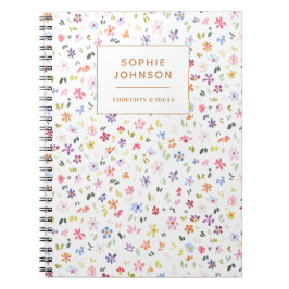 Colorful Floral Pretty Girly Purple Personalized Notizblock