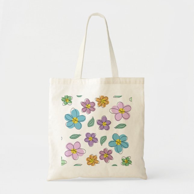Colorful floral print tragetasche (Vorne)
