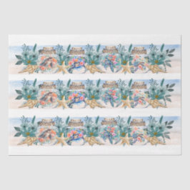 Colorful Floral Sea Turtles in a Jar Decoupage Seidenpapier
