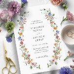 Colorful Floral Wedding Einladung<br><div class="desc">Our Colorful Floral Wedding Invitation is the perfect way to share your joyous event! Unique and whimsical, this modern wedding invitation features stunning rustic boho chic hand-painted watercolor florals in colors of dark blue, bright pink, blush pink, golden yellow, vibrant red, and sage green leaves that are perfect for modern...</div>