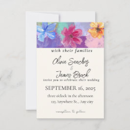 Colorful Floral  wedding invitation  Dankeskarte