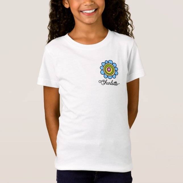 Colorful Flower Doodle Personalized T-Shirt (Vorderseite)