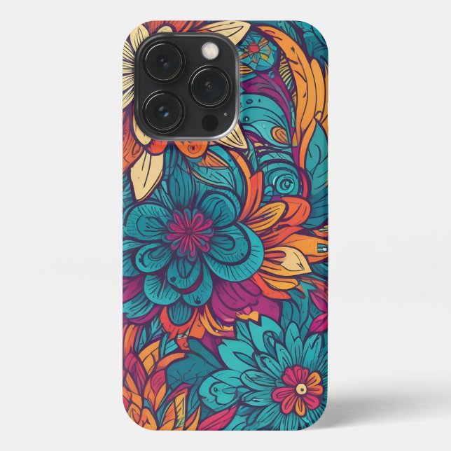 Colorful Flower Iphone Case 13 Pro Hülle (Rückseite)