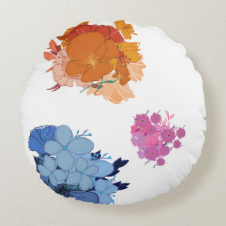 Colorful Flower  Rundes Kissen