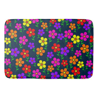 Colorful Flowers Floral Pattern Badematte