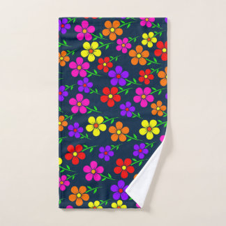 Colorful Flowers Floral Pattern Handtuch