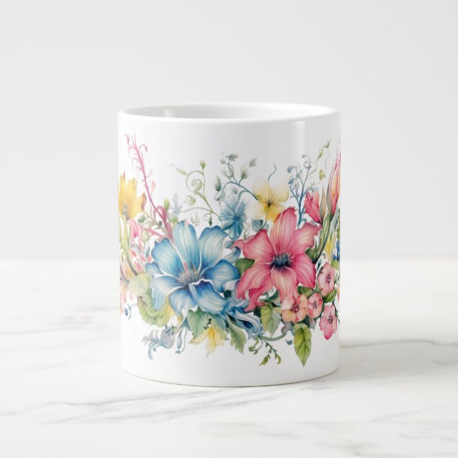 Colorful Flowers Jumbo-Tasse (Vorderseite)