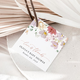 Colorful Flowers, Wildflowers, Boho, Baby Shower Geschenkanhänger