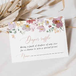Colorful Flowers, Wildflowers, Boho, Diaper Raffle Begleitkarte