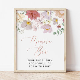 Colorful Flowers, Wildflowers, Boho, Momosa Bar Poster