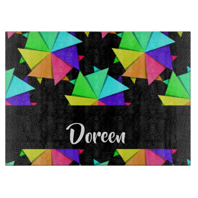 Colorful folded paper pattern schneidebrett (Vorderseite)