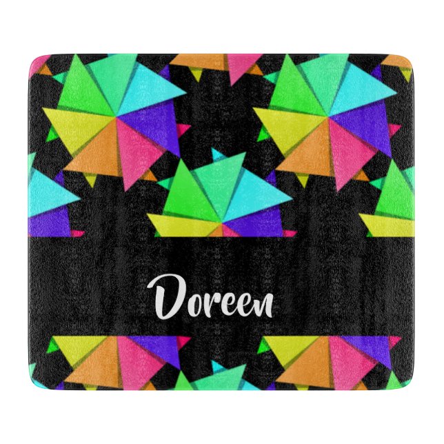 Colorful folded paper pattern schneidebrett (Vorderseite)