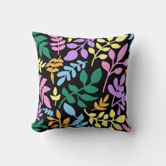 Colorful foliage in black background kissen
