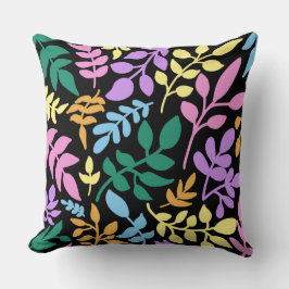 Colorful foliage in black background kissen