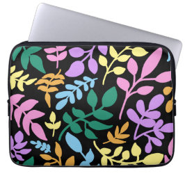 Colorful foliage in black background laptopschutzhülle