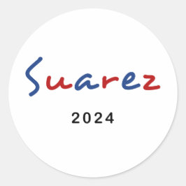 Colorful Francis Suarez 2024 Skripttext Runder Aufkleber