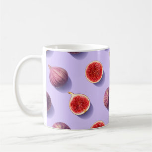 Colorful fruit pattern of fresh figs on purple pas kaffeetasse