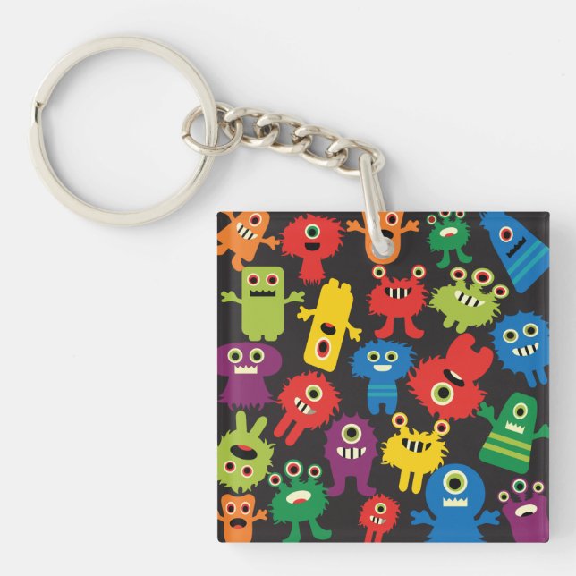 Colorful Fun Monsters Créatures Motif (Devant)