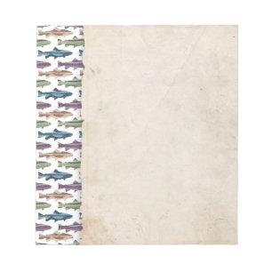 Colorful Fun Trout Fish Pattern Notizblock