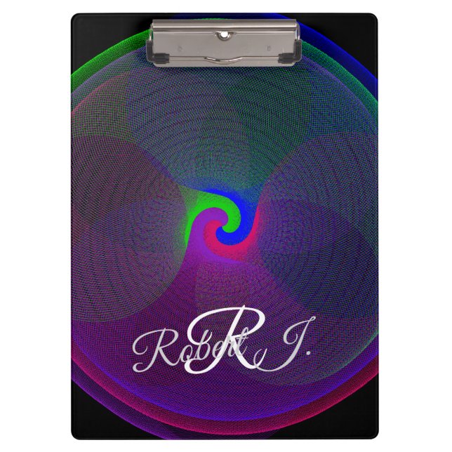 Colorful Fused Center Geometric Clipboard Klemmbrett (Vorderseite)